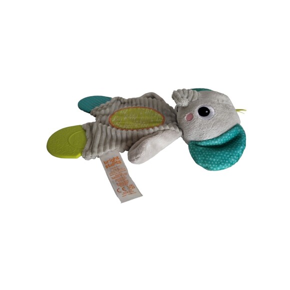 Bright Starts Snuggle & Teethe Gray Elephant Plush Teething Toy Crinkle Lovey - Picture 6 of 7